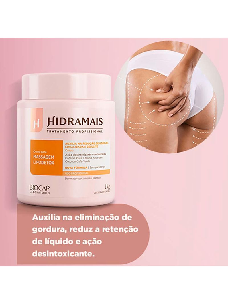Creme para massagem hidramais - lipodetox