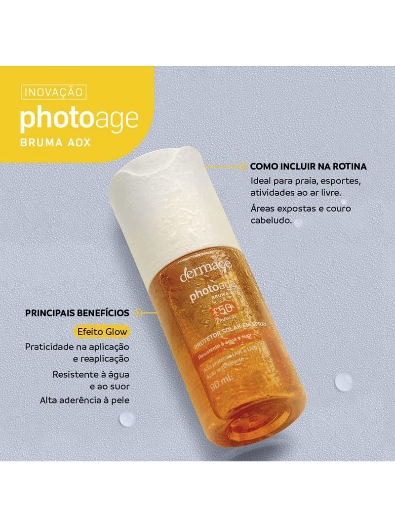 Protetor solar em spray dermage photoage - bruma aox fps50