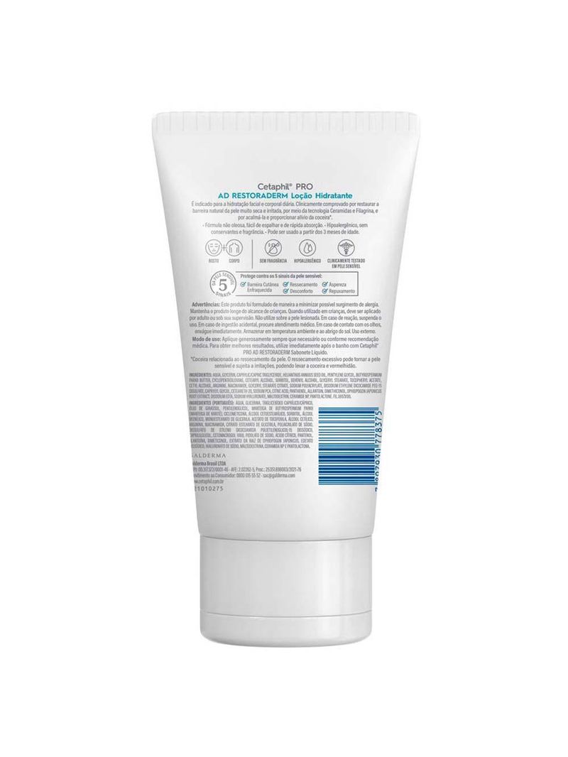 Loção hidratante cetaphil pro ad restoraderm