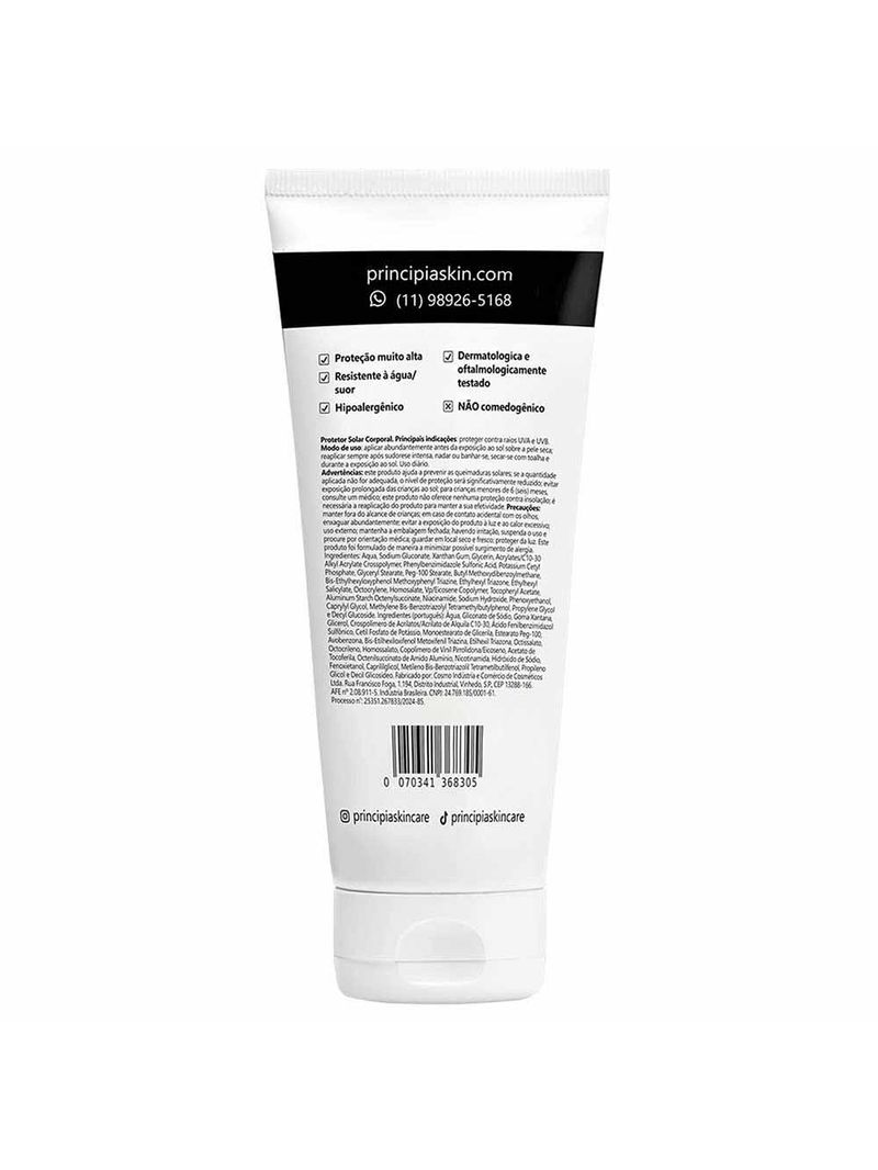 Protetor solar corporal principia ps-03 fps 99