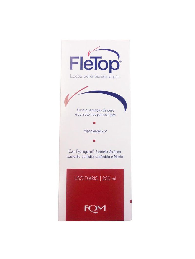 Loção para pernas e pés fletop farmoquimica - hidratante para pés e pernas