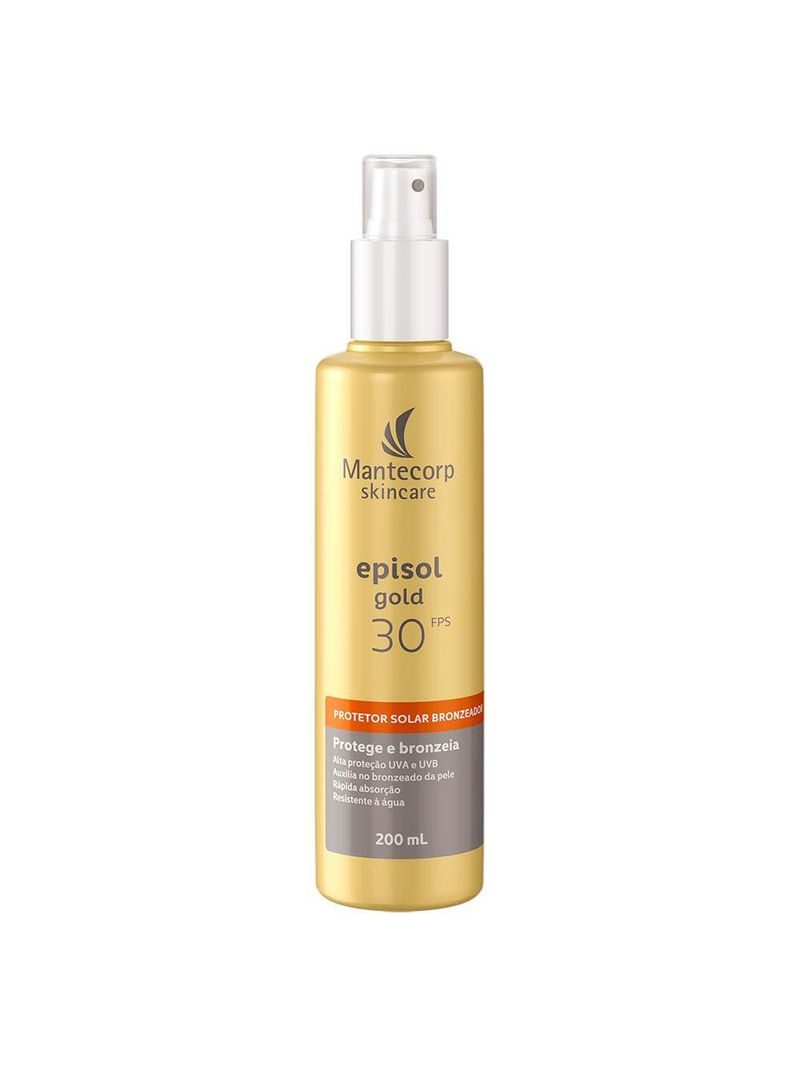 Protetor solar corporal bronzeador mantecorp skincare - episol gold fps30