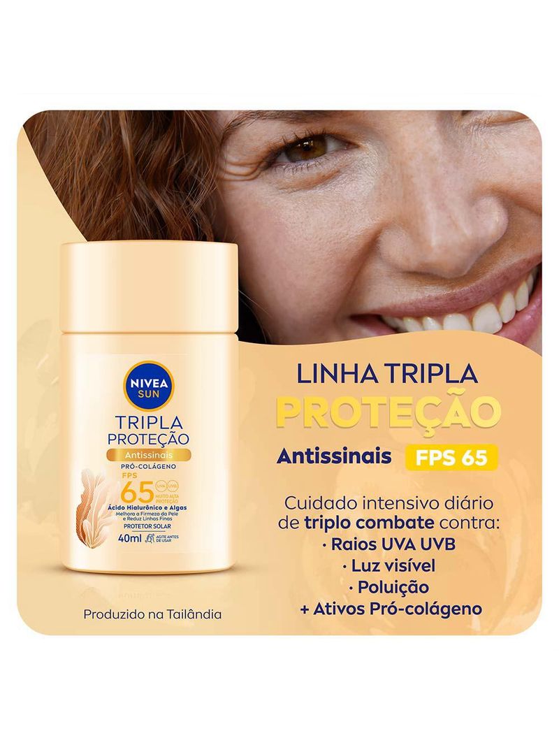Nivea sun protetor solar tripla proteção antissinais fps 65