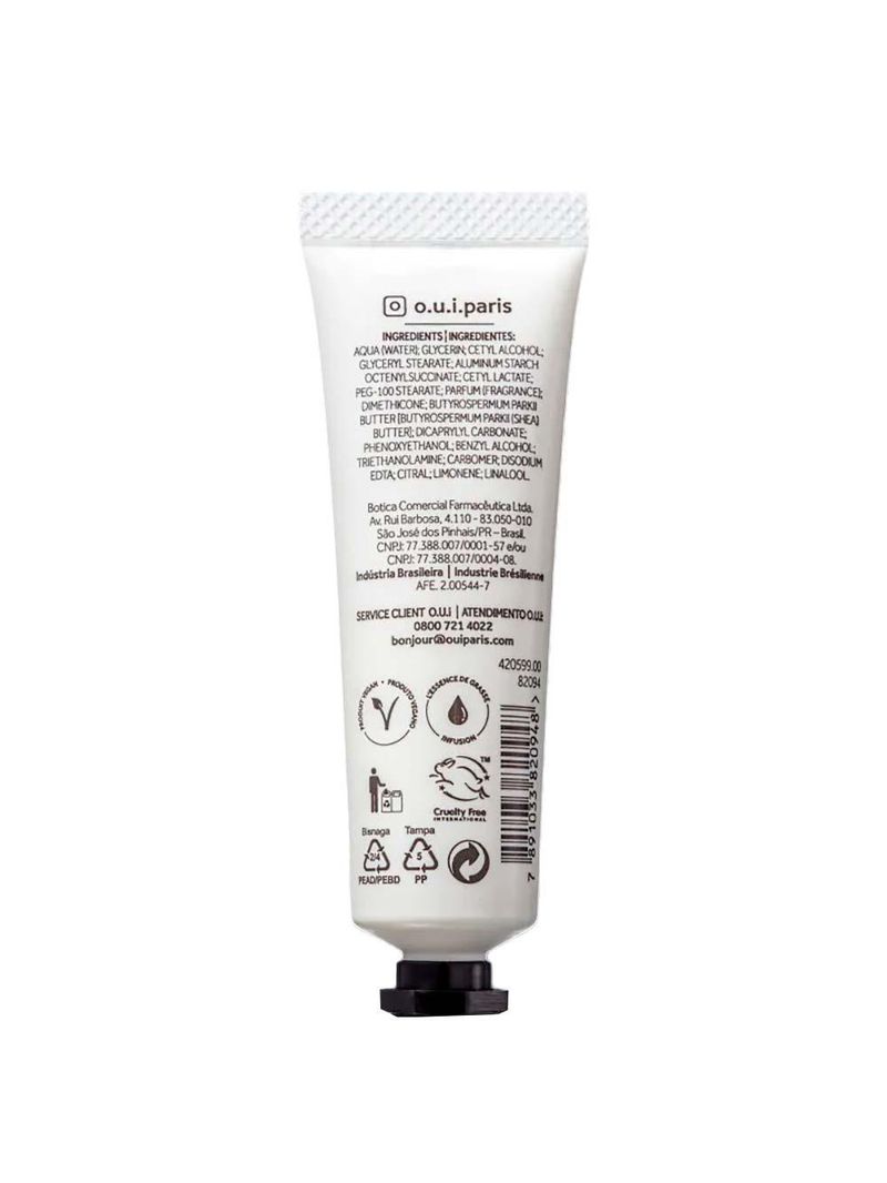 Creme hidratante para as mãos oui - jardin de grasse