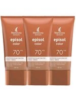 Mantecorp skincare episol kit com 3 unidades – protetor solar com cor fps70 – médio 40ml