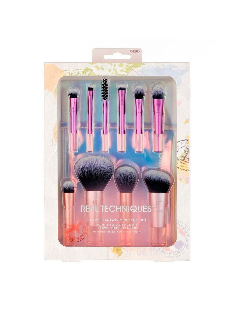 Real techniques kit - 10 pincéis + bolsa travel fantasy