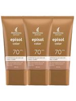 Mantecorp skincare episol kit com 3 unidades – protetor solar com cor fps70 – clara 40ml