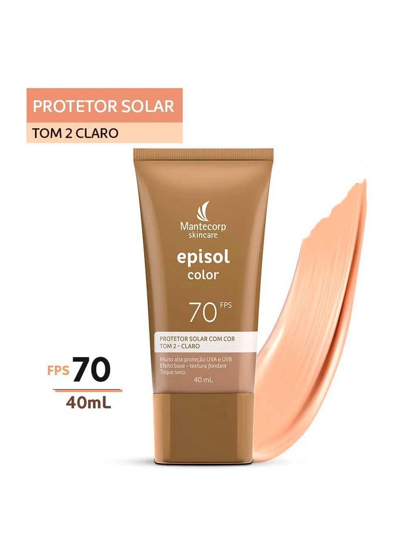 Mantecorp skincare episol kit com 3 unidades – protetor solar com cor fps70 – clara 40ml