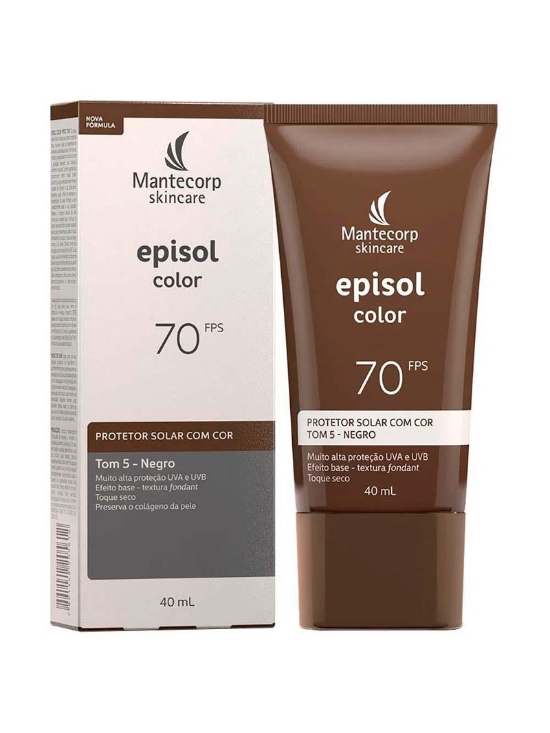 Mantecorp skincare episol kit com 3 unidades – protetor solar com cor fps70 – negro 40ml