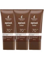 Mantecorp skincare episol kit com 3 unidades – protetor solar com cor fps70 – negro 40ml