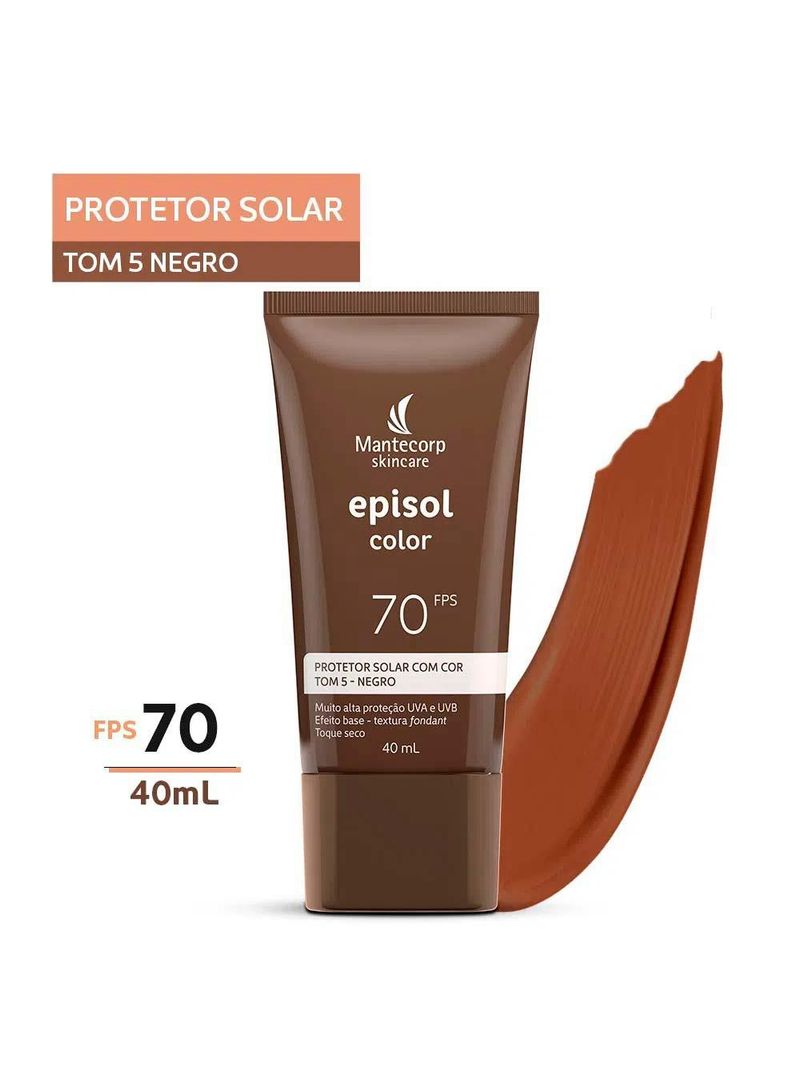 Mantecorp skincare episol kit com 3 unidades – protetor solar com cor fps70 – negro 40ml