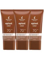 Mantecorp skincare episol kit com 3 unidades – protetor solar com cor fps70 – médio escuro 40ml