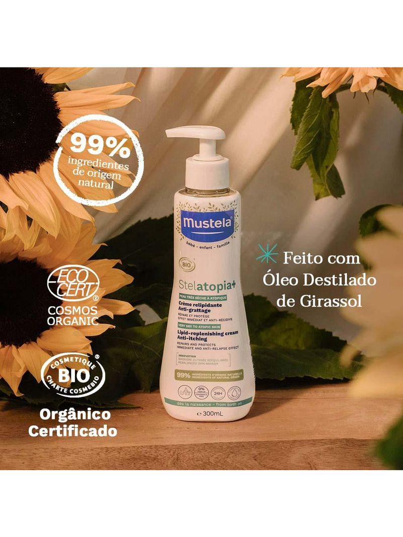 Stelatopia+ hidratante relipidante antiprurido mustela pele ressecada e atópica