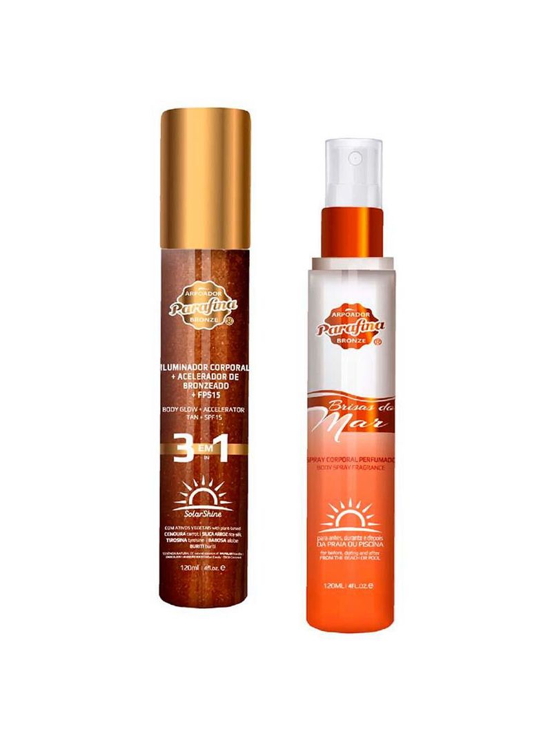Parafina bronze glow up kit - iluminador + Água perfumada