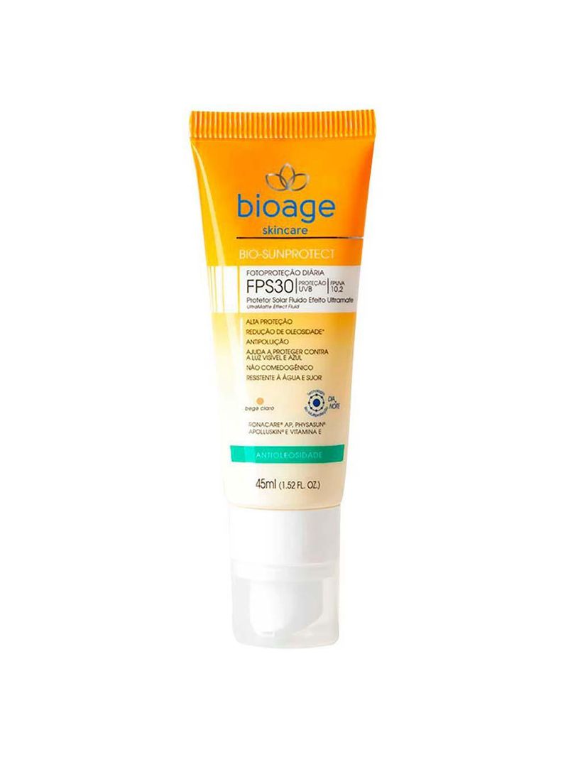 Protetor solar antioleosidade bioage bio sunprotect - fps 30