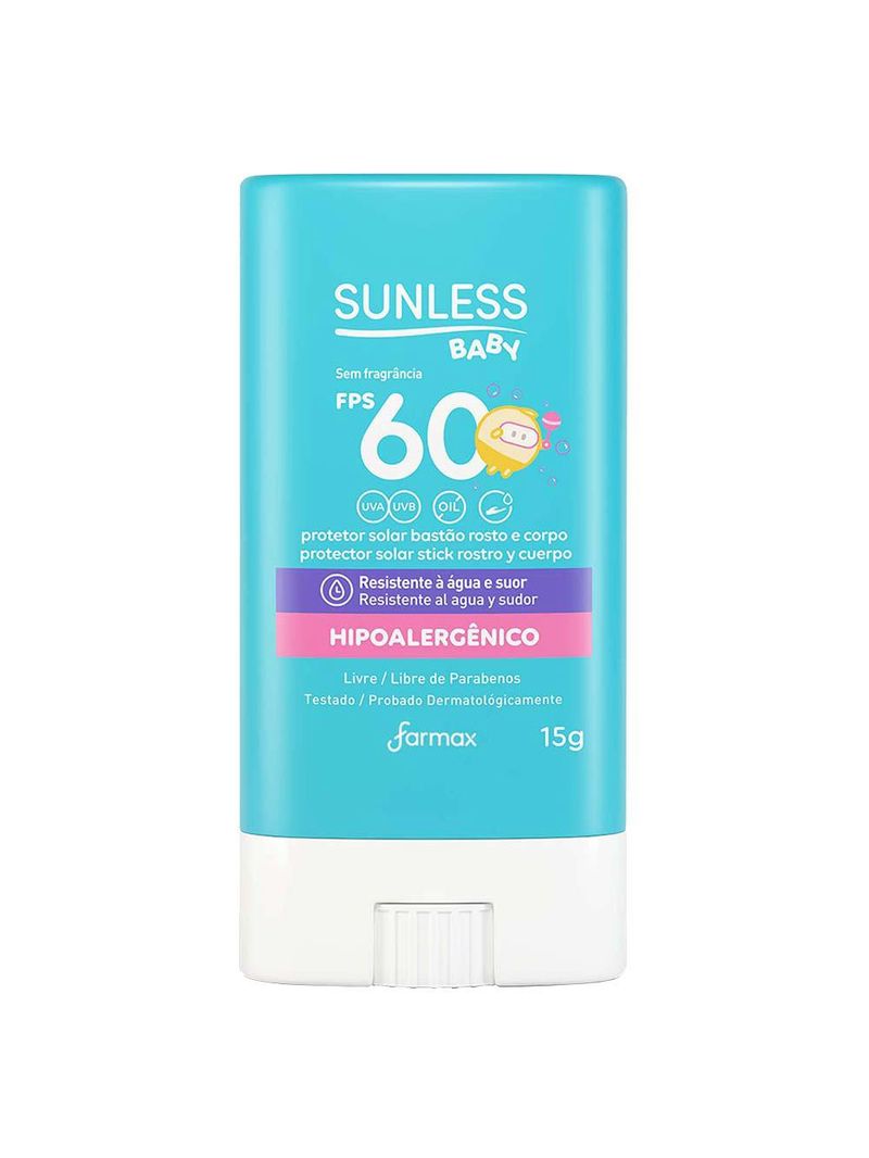 Protetor solar infantil em bastão sunless baby fps60