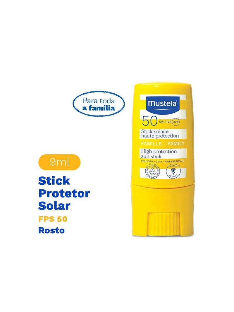 Protetor solar mustela stick solaire haute protection fps50