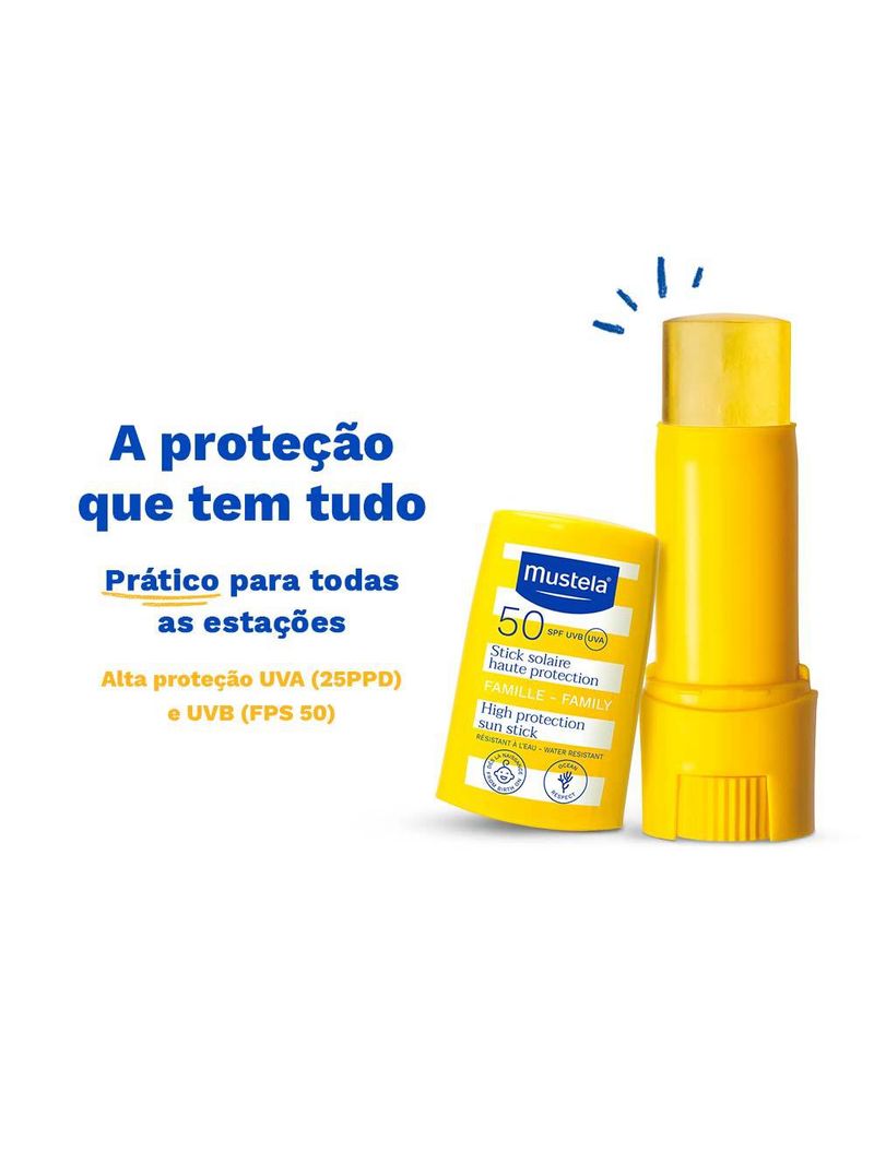 Protetor solar mustela stick solaire haute protection fps50