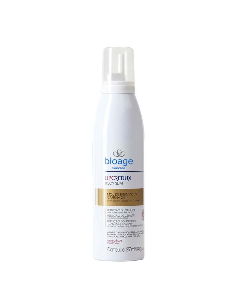 Mousse redutor de medidas e anticelulite bioage body slim - cafeina