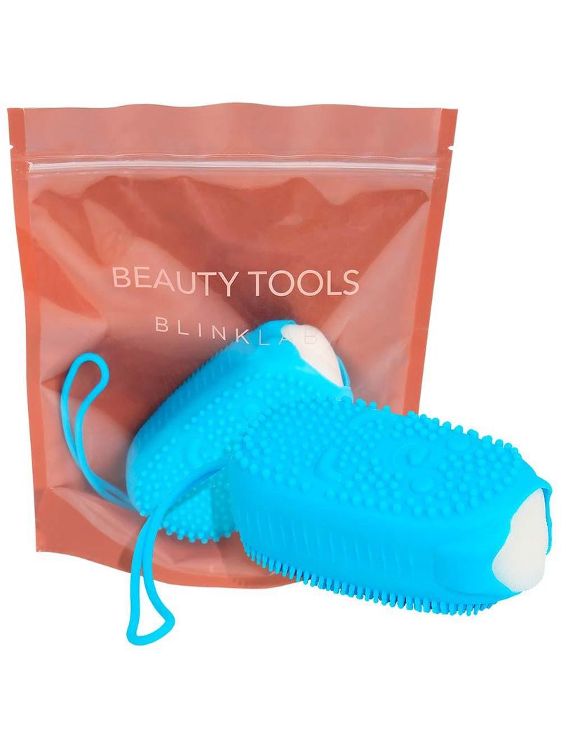 Esponja de banho blink lab silicone azul