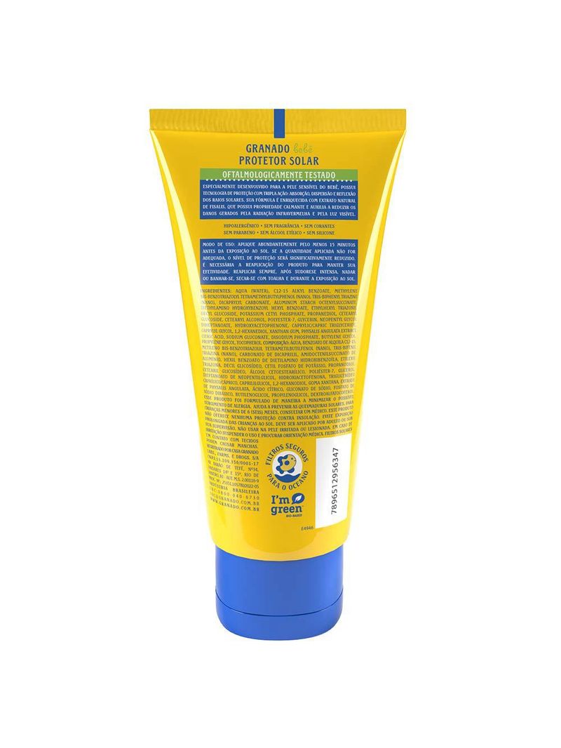 Protetor solar granado bebê fps70
