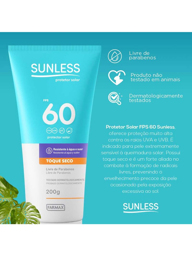 Protetor solar sunless fps 60