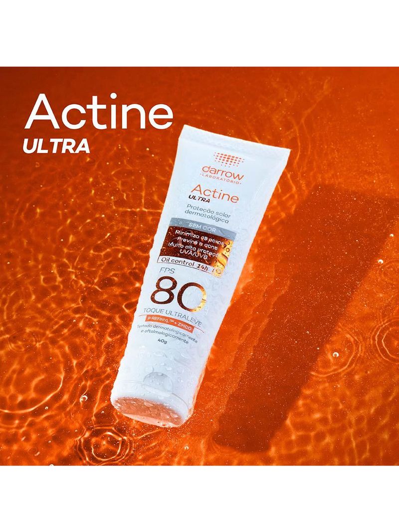 Protetor solar com cor darrow actine solar fps 80