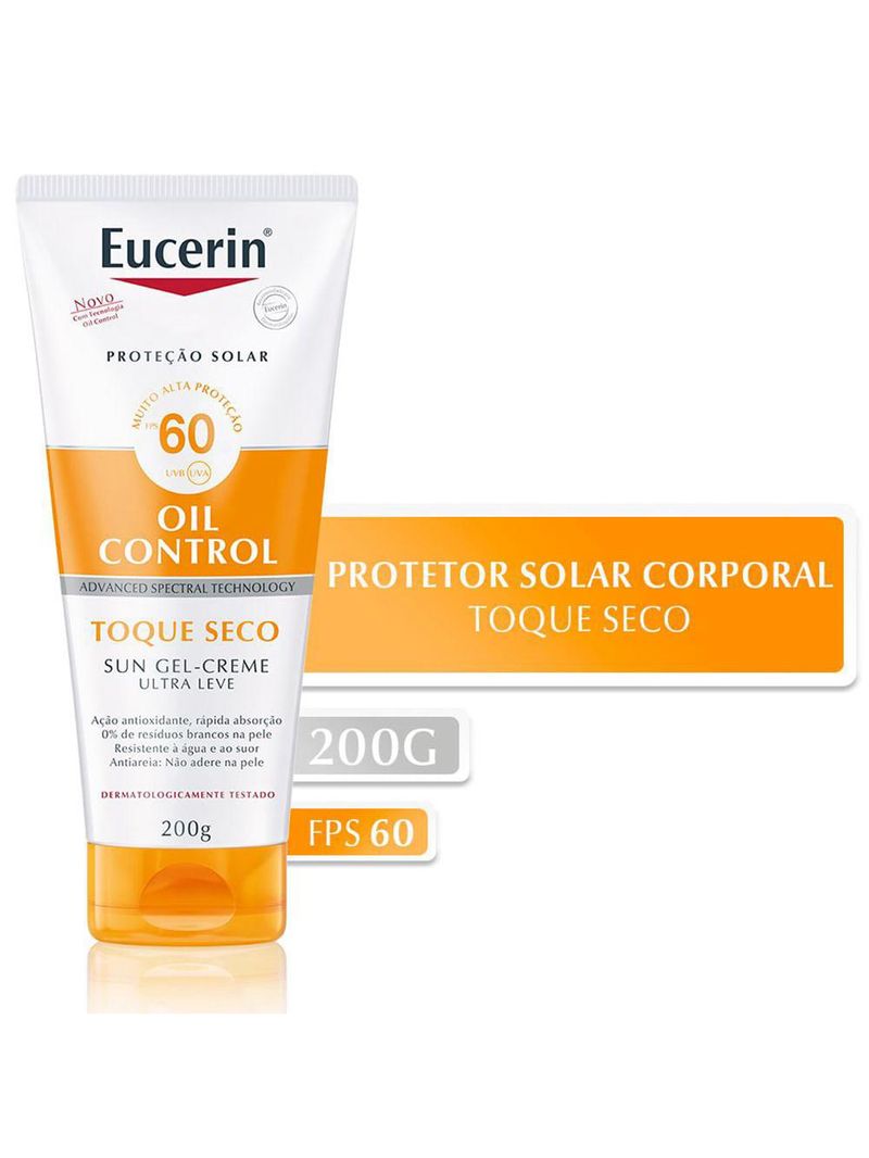 Protetor solar eucerin sun toque seco loção corporal fps 60