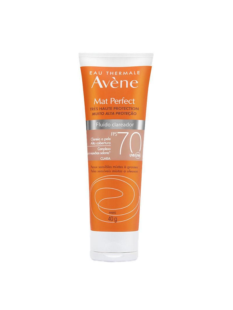 Protetor solar clareador avène mat perfect fps 70 – 40g