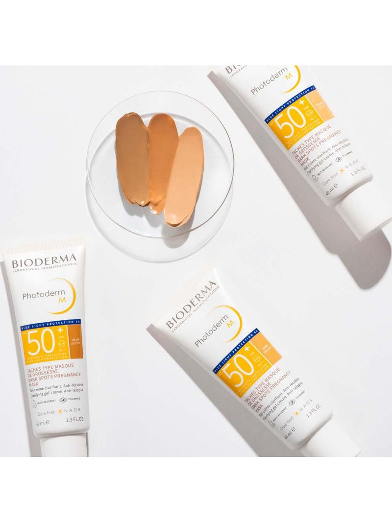 Protetor solar com cor + ação clareadora bioderma photoderm m fps 50+