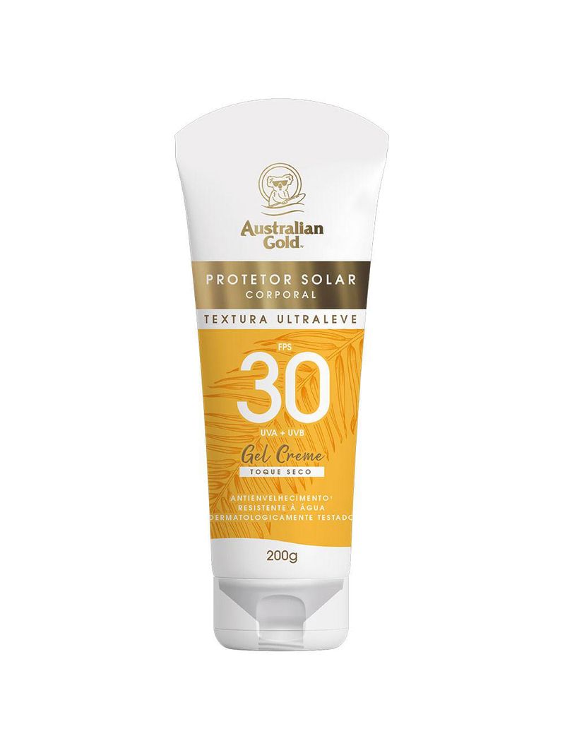 Protetor solar australian gold gel creme fps30