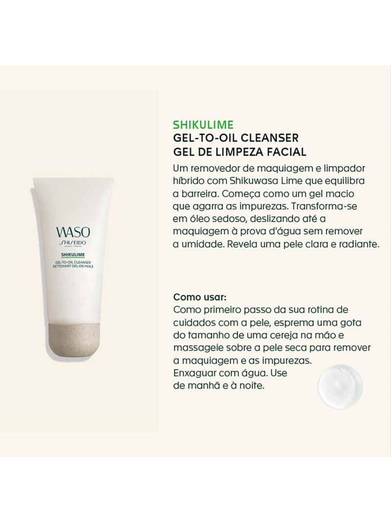 Gel de limpeza shiseido – waso shikulime gel-to-oil cleanser