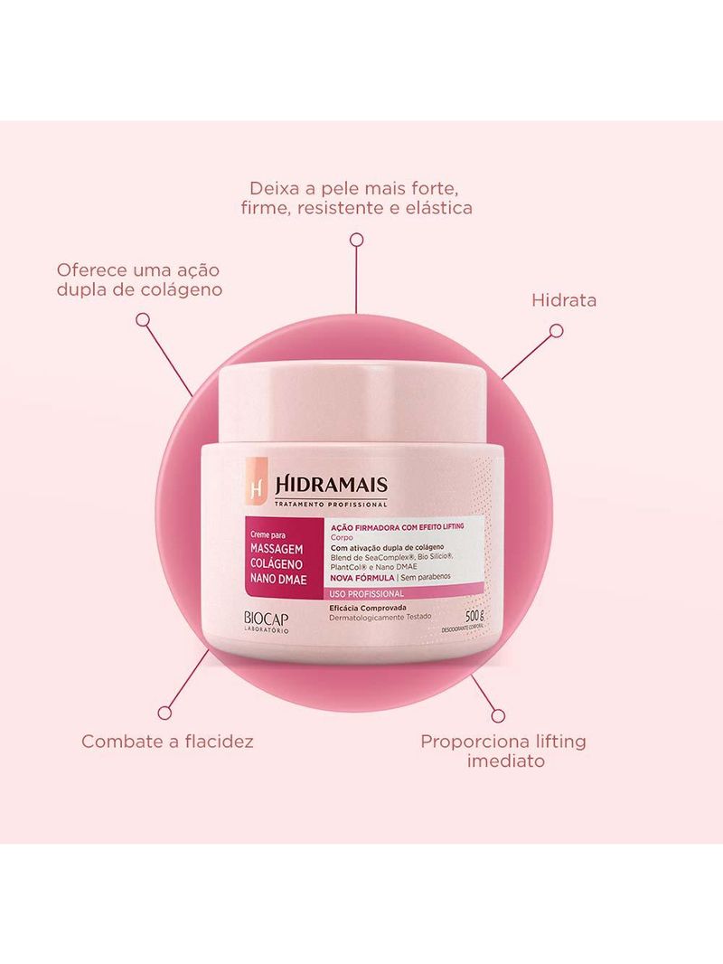 Creme para massagem hidramais colágeno nano dmae