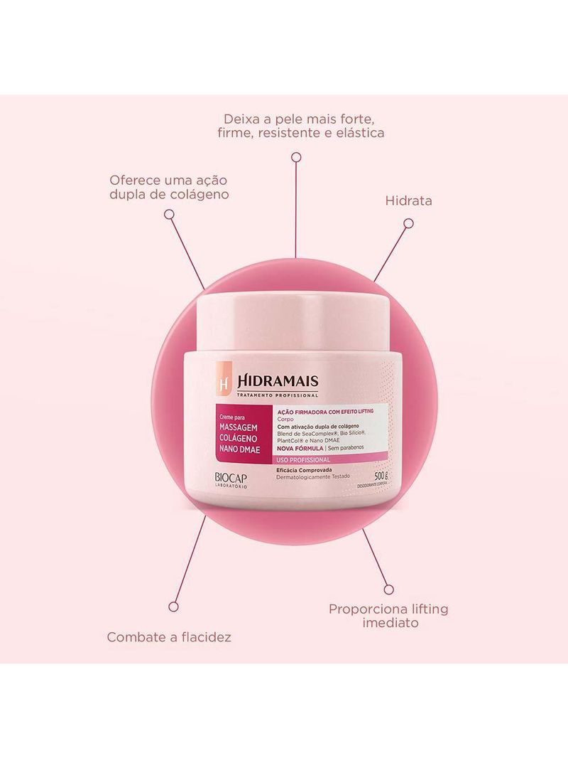 Creme para massagem hidramais colágeno nano dmae
