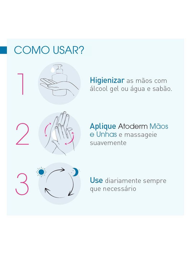 Creme para mãos bioderma atoderm mãos e unhas cuidado reparador calmante
