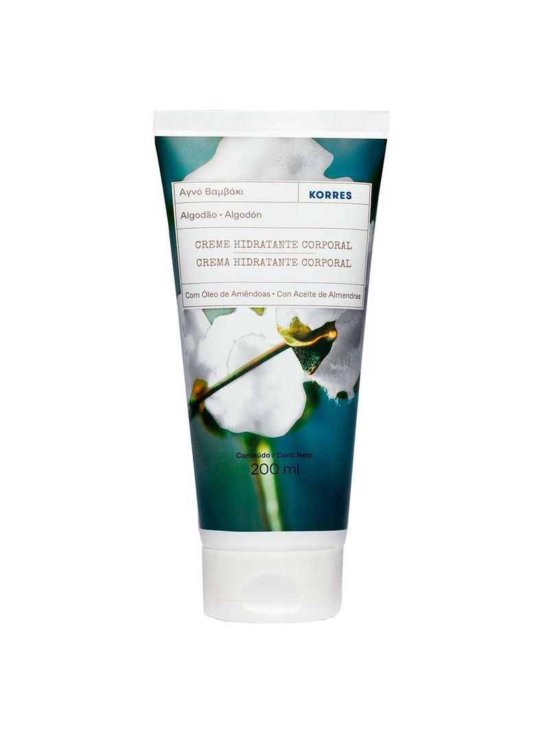 Creme hidratante corporal korres – algodão