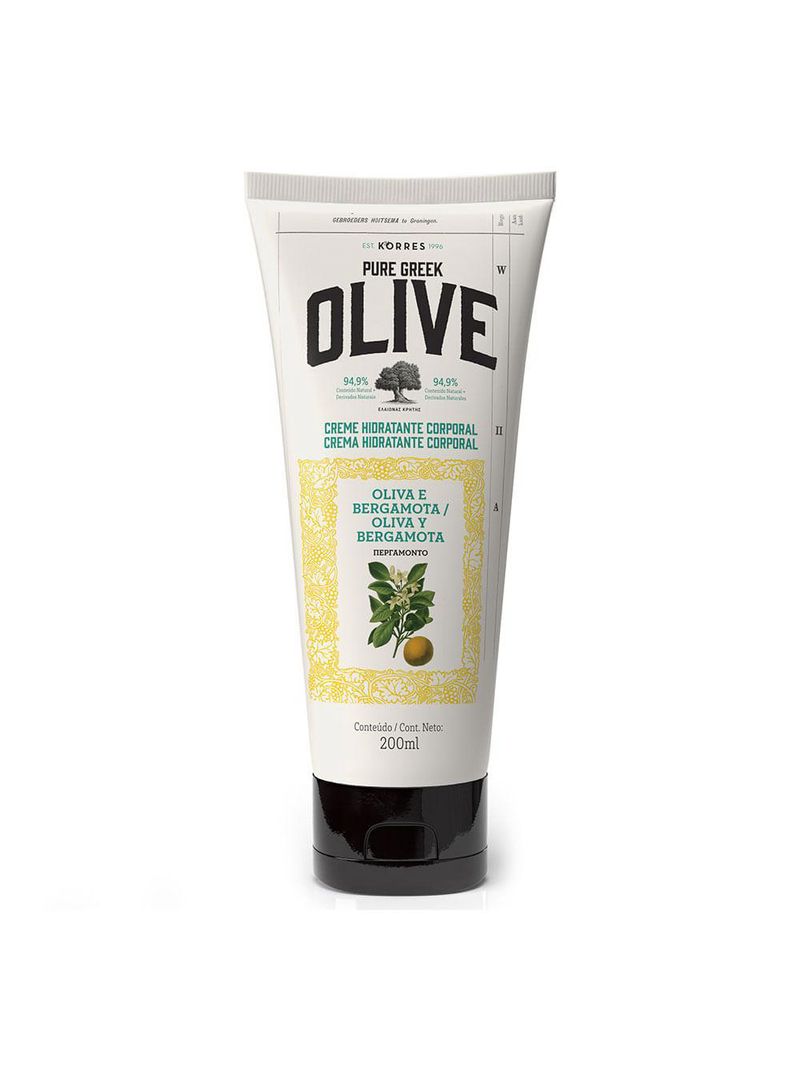 Creme hidratante corporal korres – Óleo de oliva e bergamota