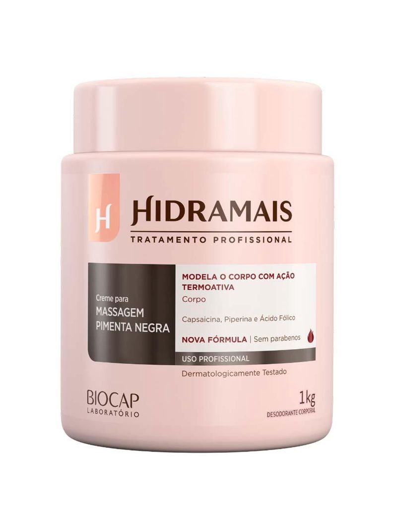Creme ativador para massagem hidramais – pimenta negra