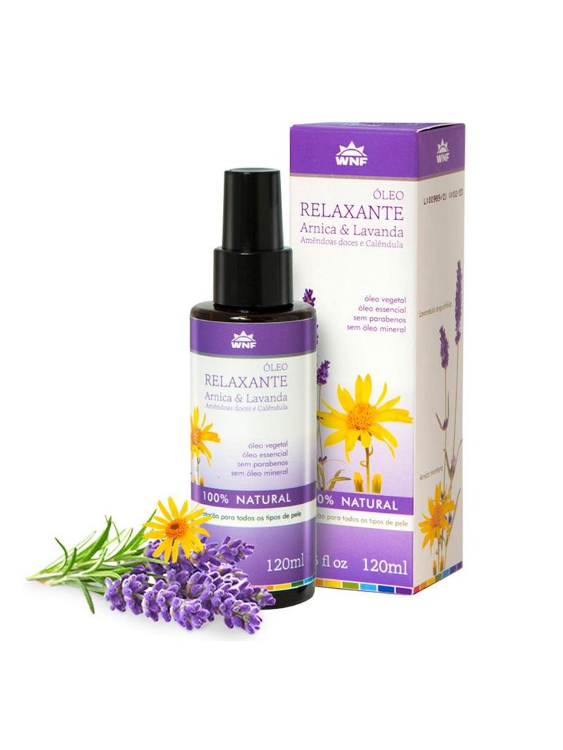 Óleo de massagem relaxante wnf arnica e lavanda