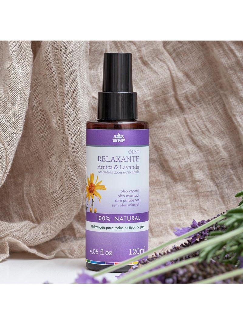 Óleo de massagem relaxante wnf arnica e lavanda