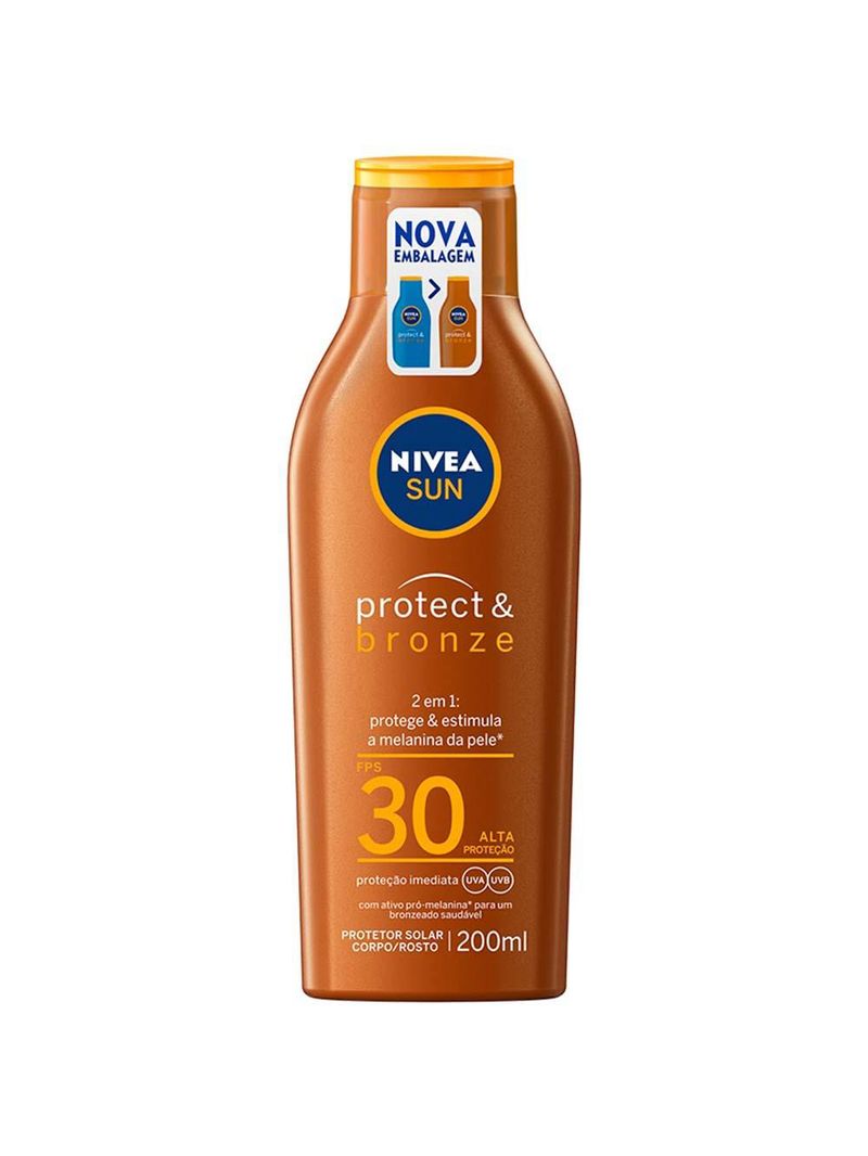 Protetor solar nivea sun protect & bronze fps30
