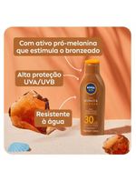 Protetor solar nivea sun protect & bronze fps30