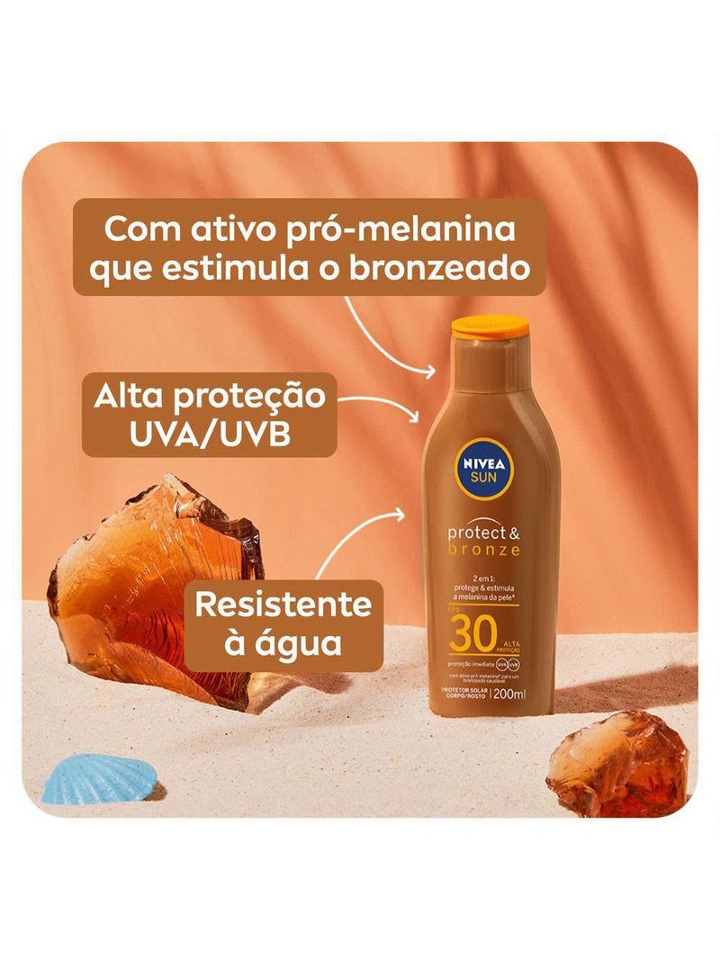 Protetor solar nivea sun protect & bronze fps30