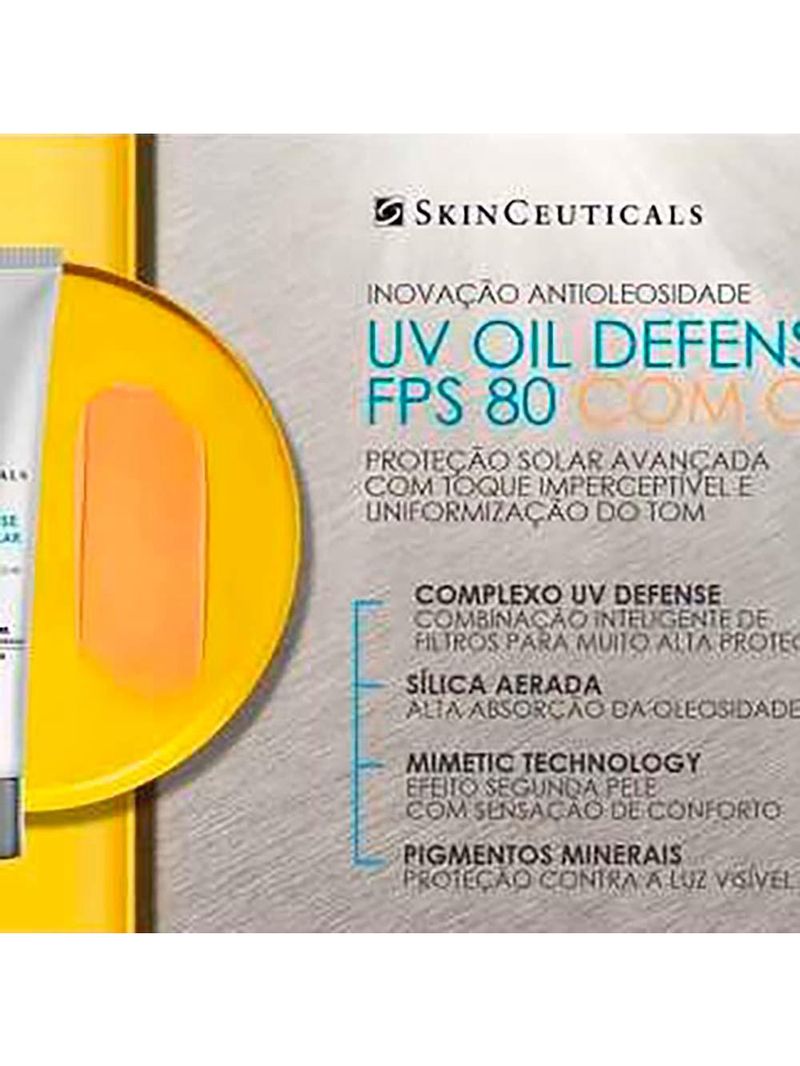 Protetor solar skinceuticals - uv oil defense fps 80 tinted