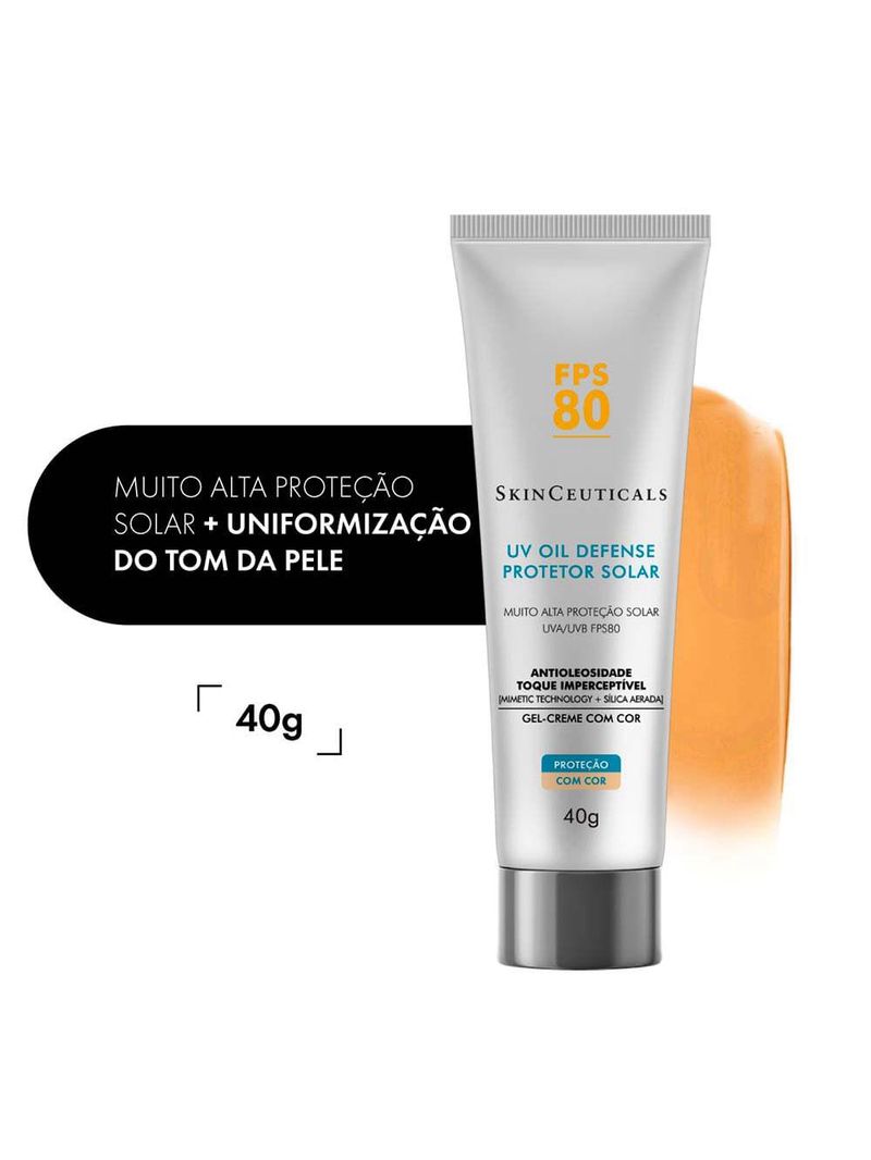 Protetor solar skinceuticals - uv oil defense fps 80 tinted