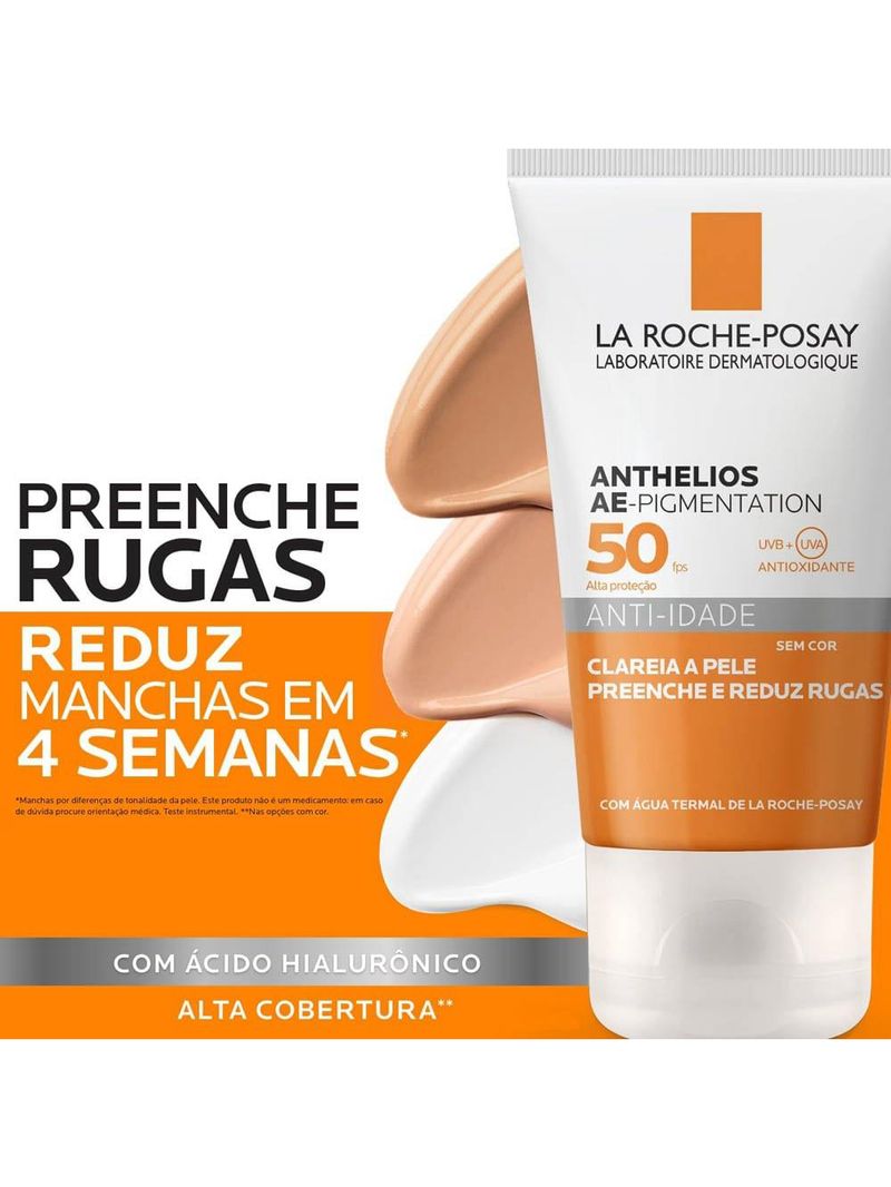 Protetor solar anti-idade la roche posay - anthelios ae-pigmentation sem cor fps 50