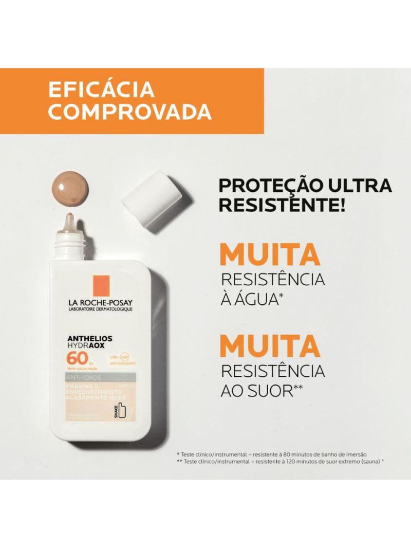 Protetor solar com cor la roche-posay anthelios hydraox fps 60
