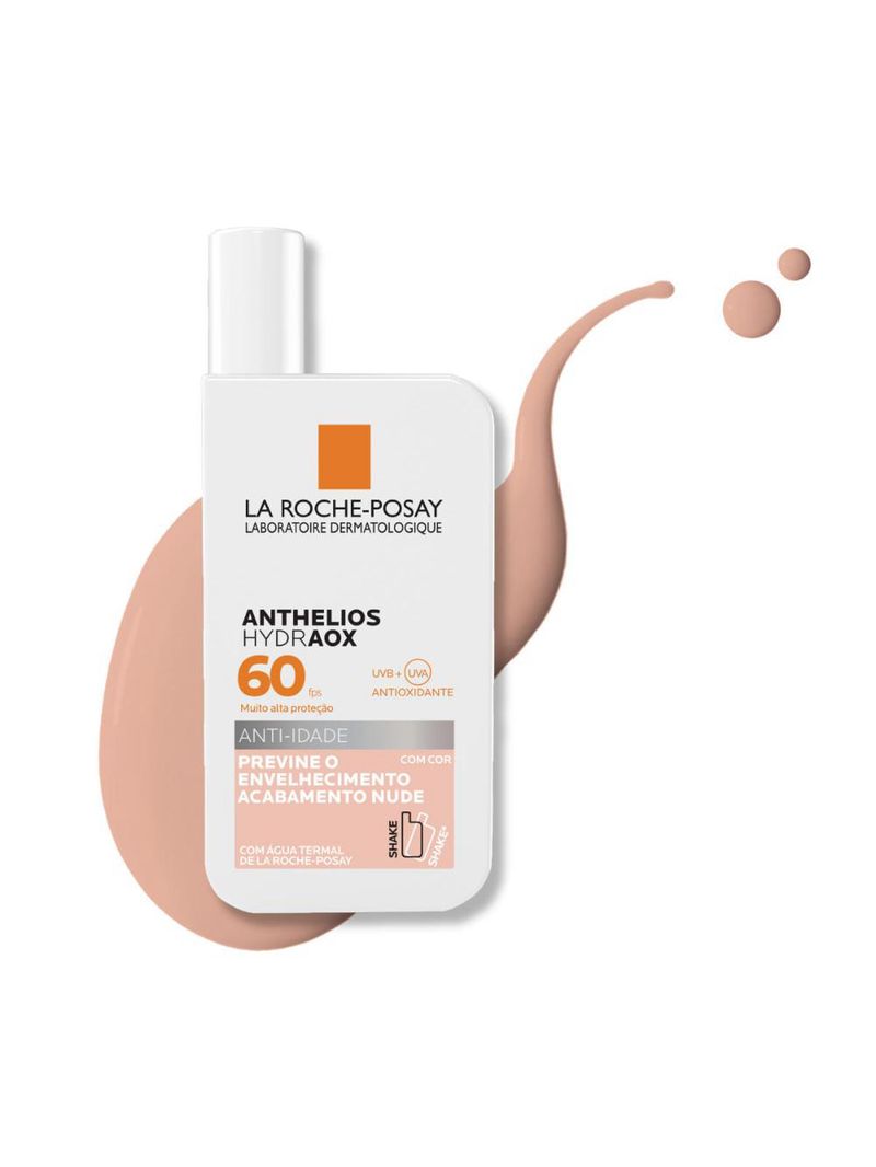 Protetor solar com cor la roche-posay anthelios hydraox fps 60
