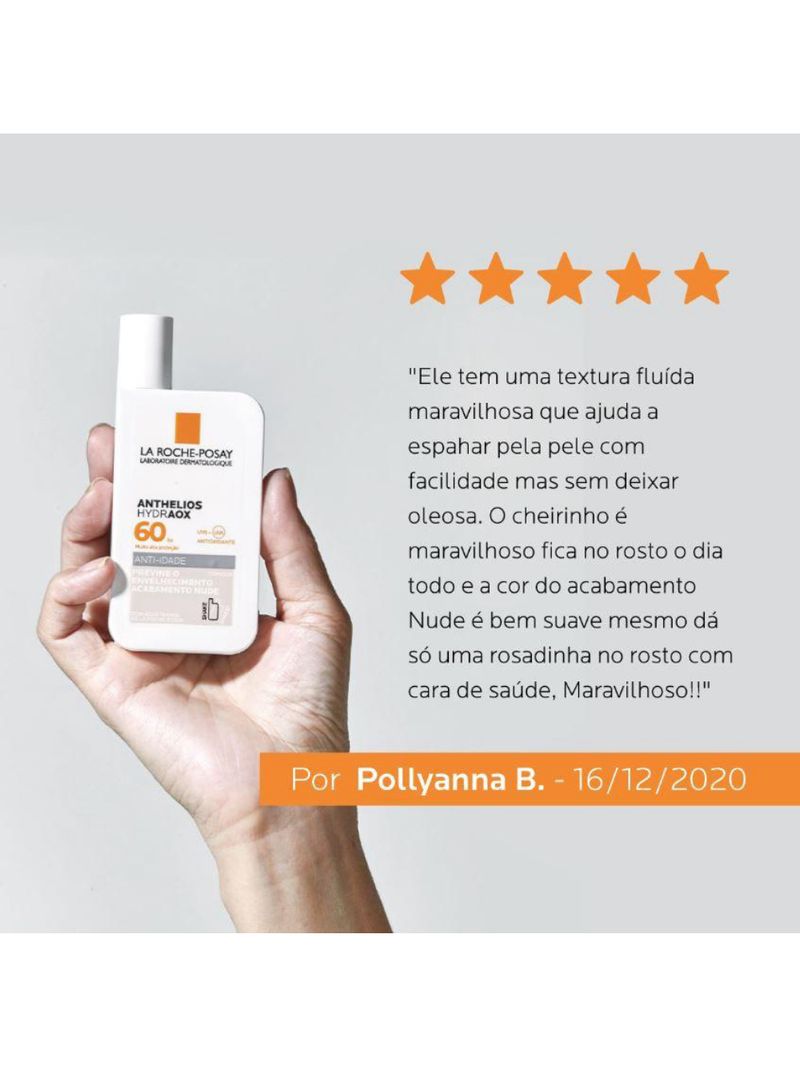 Protetor solar com cor la roche-posay anthelios hydraox fps 60