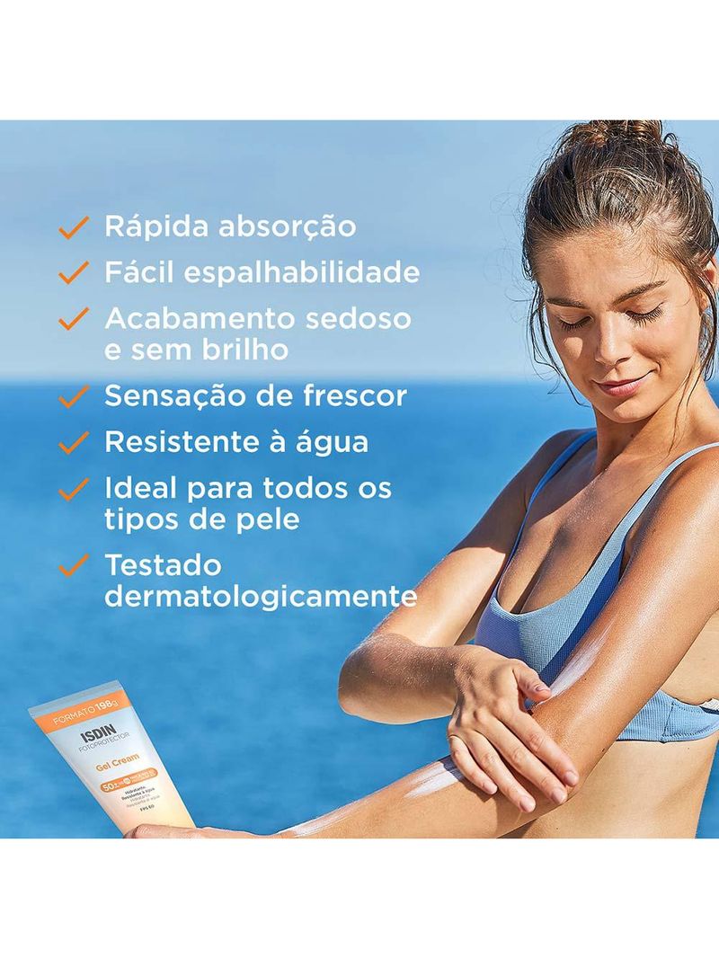 Protetor solar corporal isdin - gel cream fps 50+